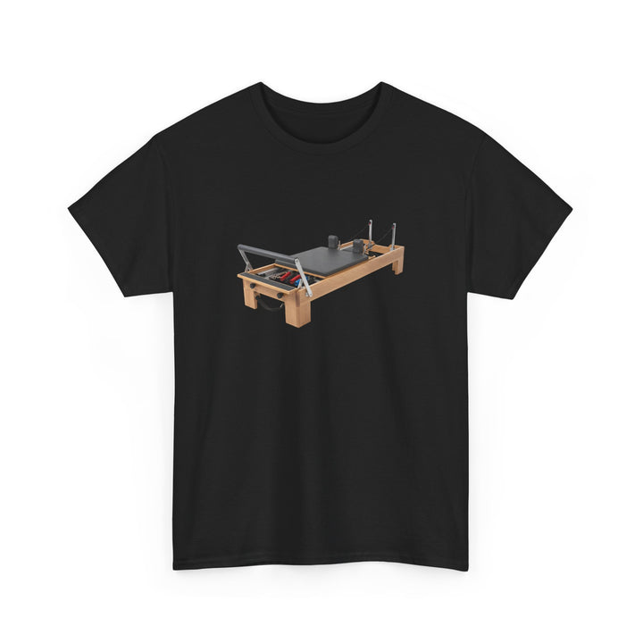 Pilates Reformer Tee – soft, breathable cotton designed for Pilates sessions. Comfortable, flexible, and perfect for reformer workouts or casual wear.