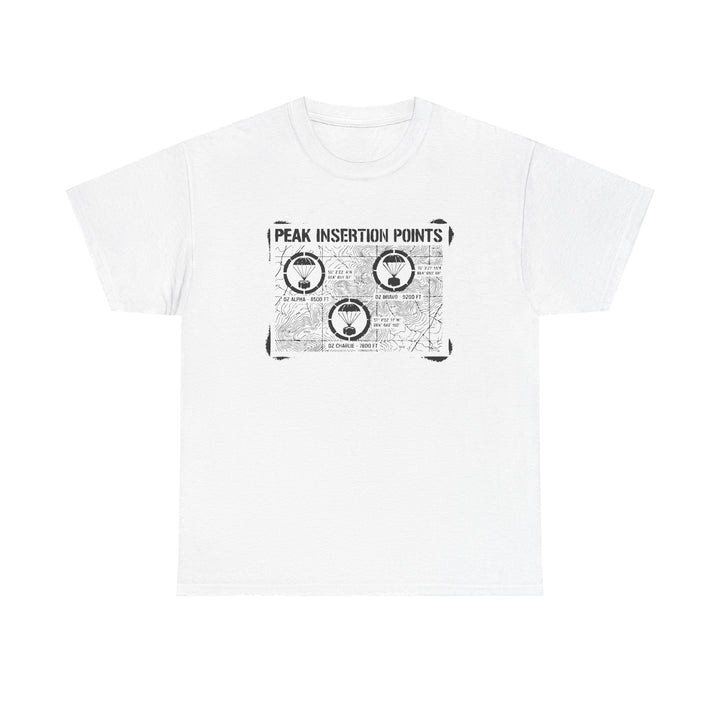Retro Mountain Schematic Graphic T-Shirt — Technical Diagram Hiking Tee