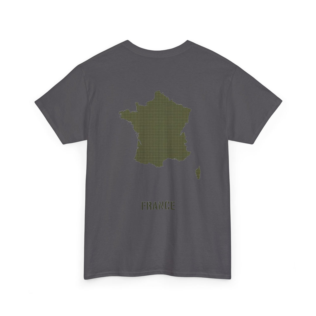 France Map T-Shirt — Minimalist Olive France Map Tee