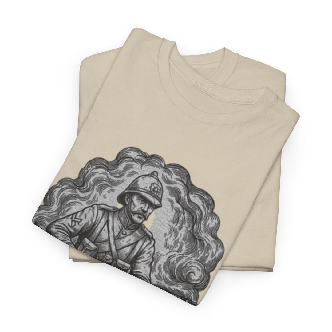Soldier 1879 T-Shirt featuring a vintage Rorke’s Drift–style rifleman illustration. A bold Anglo-Zulu War tribute design.