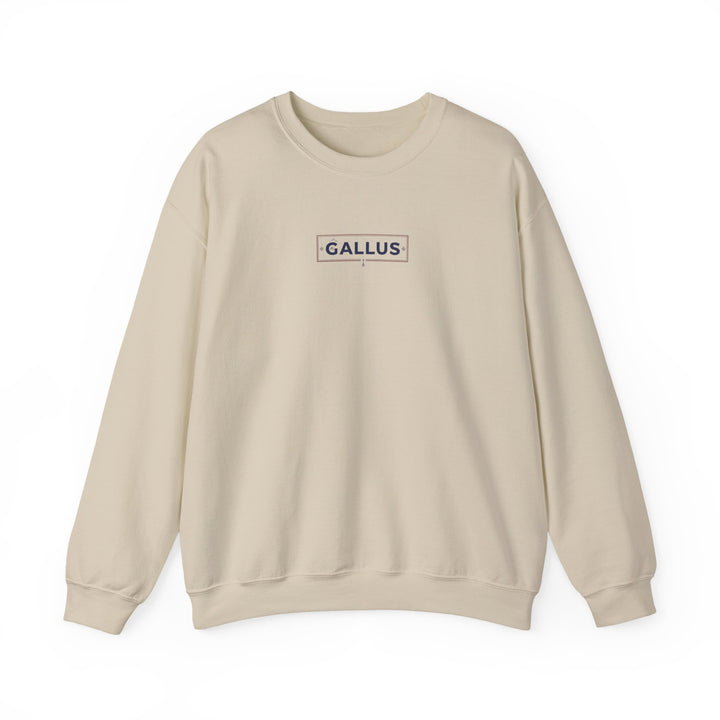Crewneck Sweatshirt — Gallus Minimal Logo &amp; Retro Arch “Don’t Look… It Is A Long Way Up”