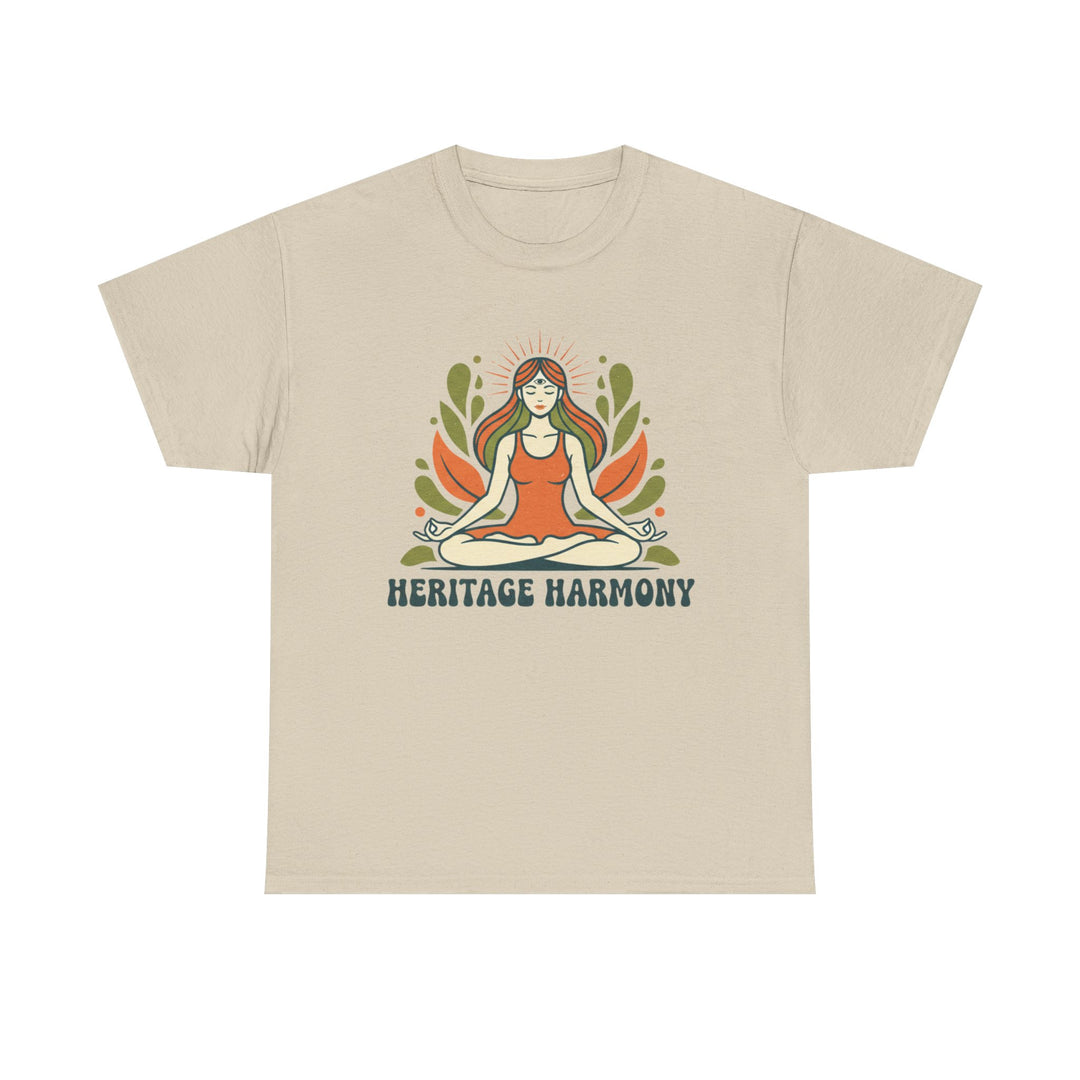 Yoga Meditation Tee – soft, breathable cotton designed for meditation and yoga practice. Comfortable, relaxed fit perfect for studio or casual wear.