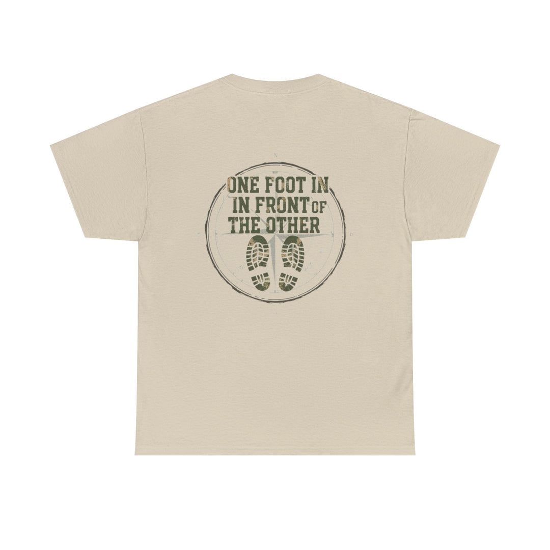 One Foot In, One Foot Forward Tee — Inspirational Motivational Graphic T-Shirt