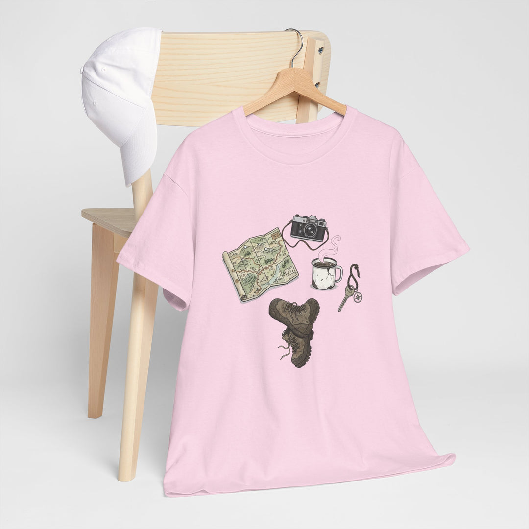 Retro Mountain Camping Gear Graphic T-Shirt - Outdoor Adventure Tee