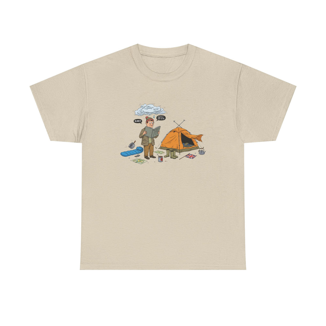 Retro Mountain Camping Graphic T-Shirt — Vintage Campfire Adventure Tee