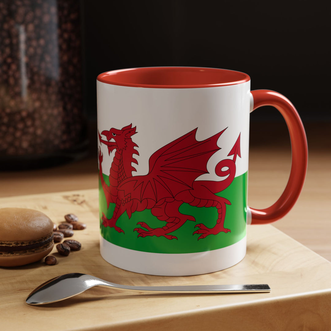 Wales Flag Accent Coffee Mug (11/15oz) – Red Welsh Dragon Tea &amp; Coffee Cup