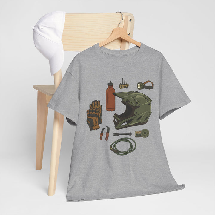 MTB Gear Layout T-Shirt — Mountain Bike Essentials Tee