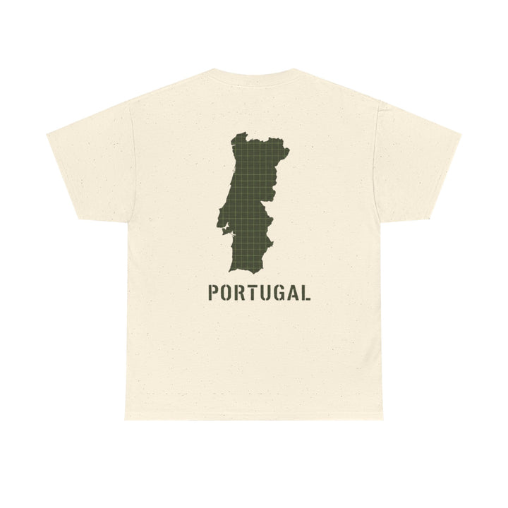 Portugal Map T-Shirt — Vintage Green Grid Portugal Tee