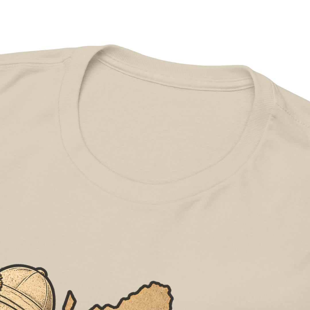 Khaki T-Shirt — “Turns Out Blending In Helps” Military History Humour Tee