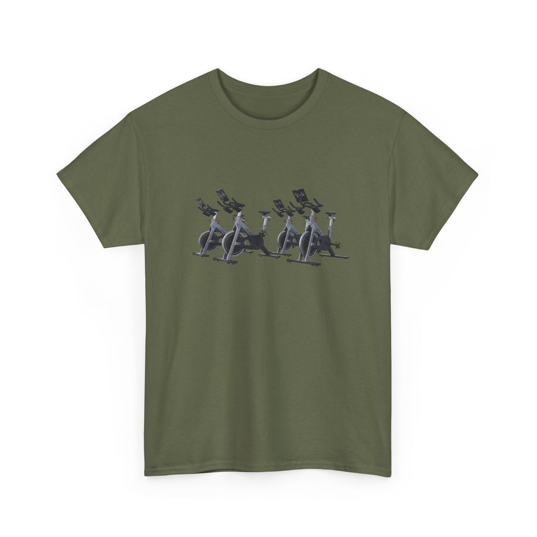 Spin Bikes Tee – soft, breathable cotton designed for indoor cycling and spin classes. Comfortable, durable, and perfect for active lifestyles.