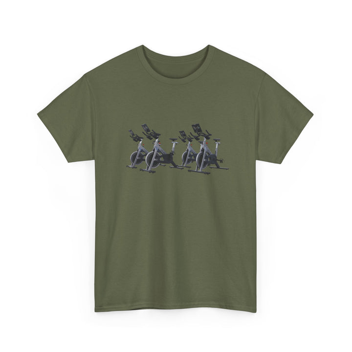 Spin Bikes Tee – soft, breathable cotton designed for indoor cycling and spin classes. Comfortable, durable, and perfect for active lifestyles.