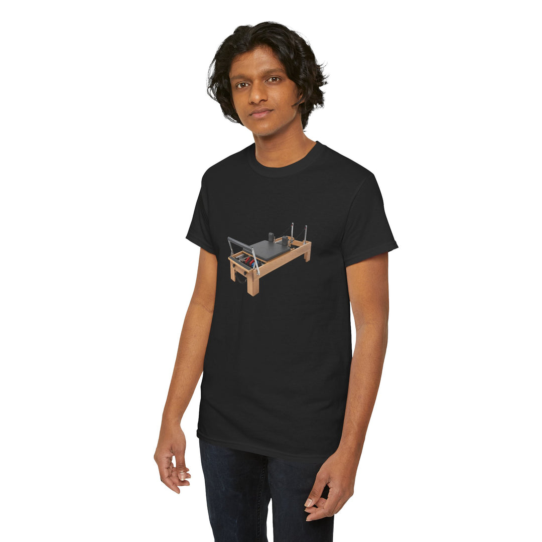 Pilates Reformer Tee – soft, breathable cotton designed for Pilates sessions. Comfortable, flexible, and perfect for reformer workouts or casual wear.