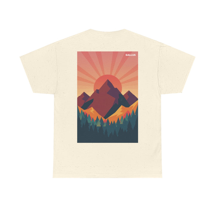 Mountain Sunset T-Shirt — Retro Nature Graphic Tee with &