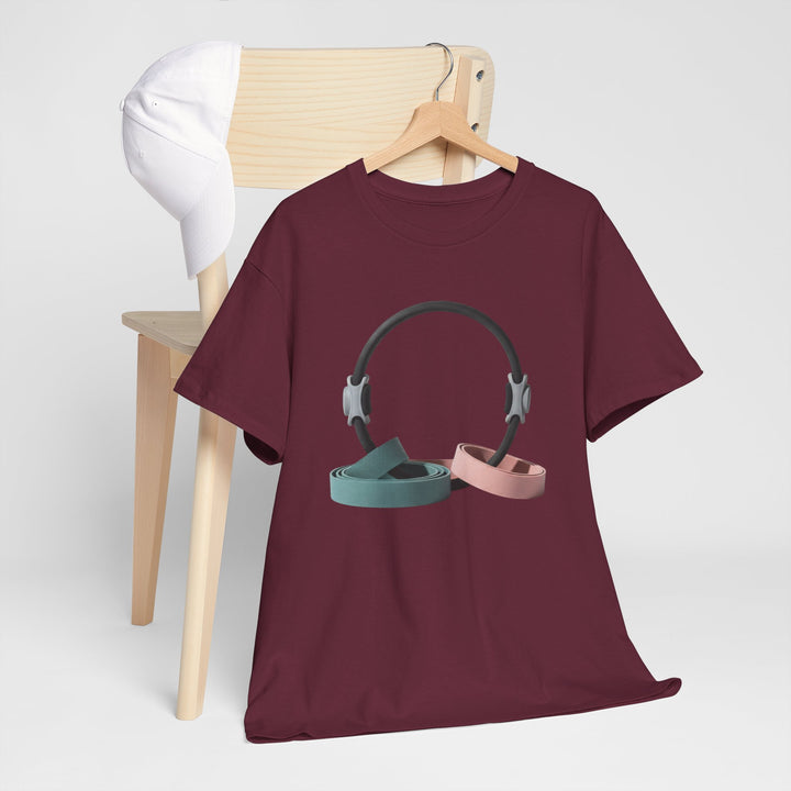 Pilates Band Workout Shirt – soft, breathable fabric designed for resistance band exercises. Comfortable, flexible, and perfect for Pilates sessions or workouts.