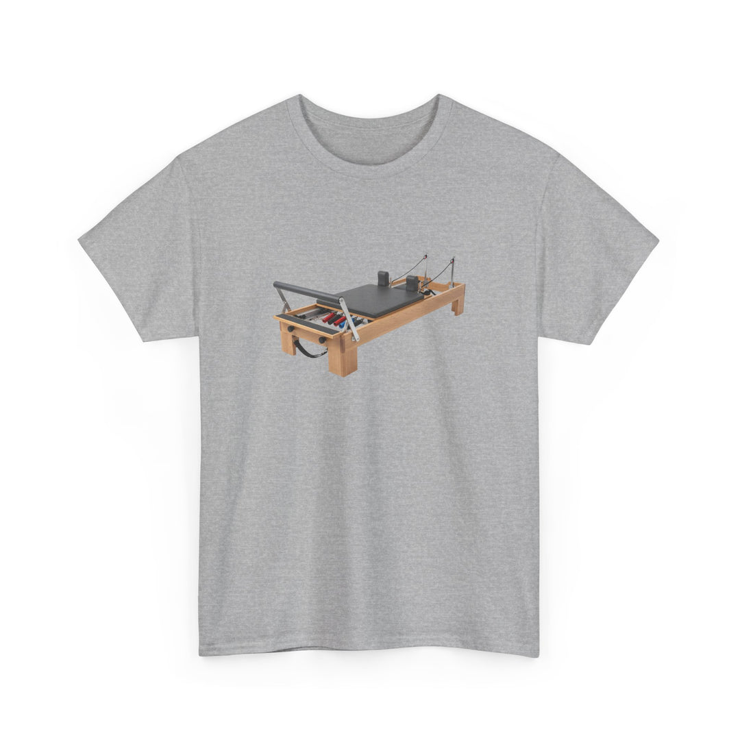 Pilates Reformer Tee – soft, breathable cotton designed for Pilates sessions. Comfortable, flexible, and perfect for reformer workouts or casual wear.