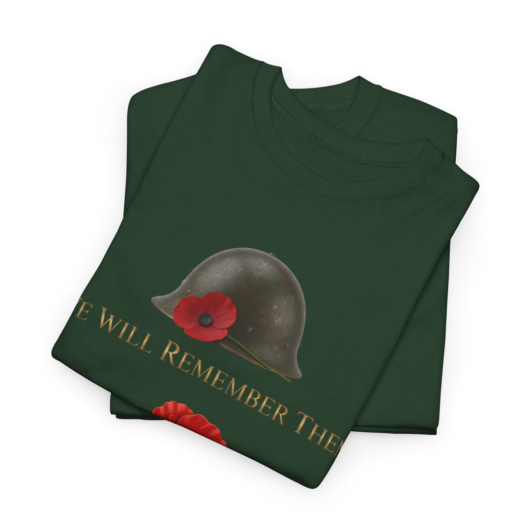 Poppy &amp; Helmet T-Shirt — Remembrance Floral Military Tribute Tee