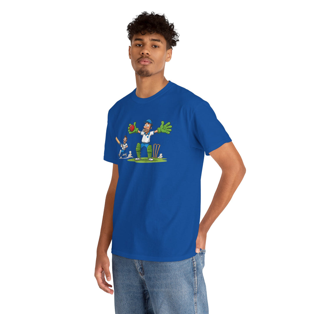 Cricket Catch Graphic Cartoon T-Shirt