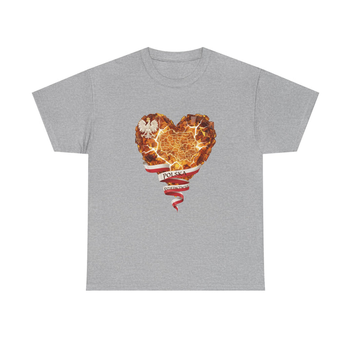 Polish Pride Heart Flame Tee | Polska Heritage T-Shirt