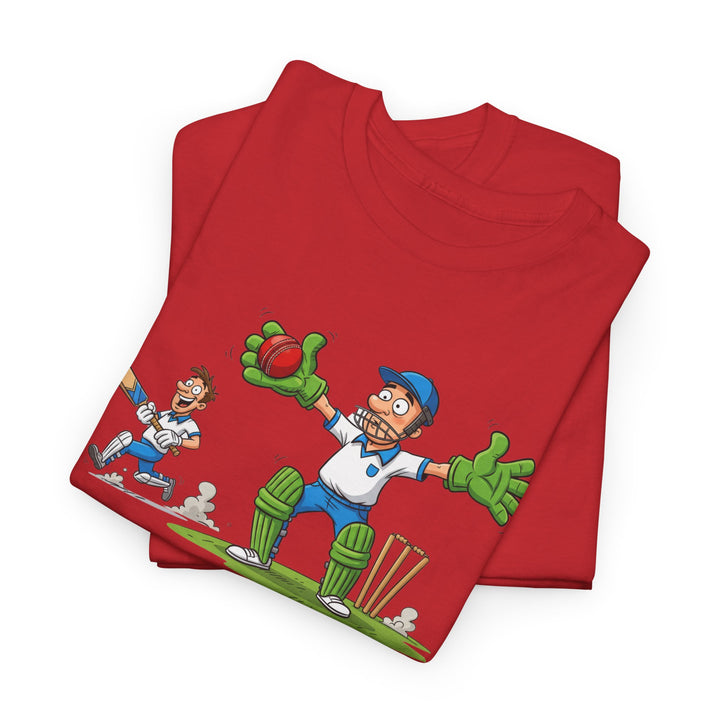 Cricket Catch Graphic Cartoon T-Shirt