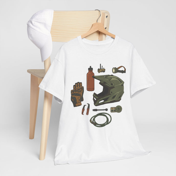 MTB Gear Layout T-Shirt — Mountain Bike Essentials Tee