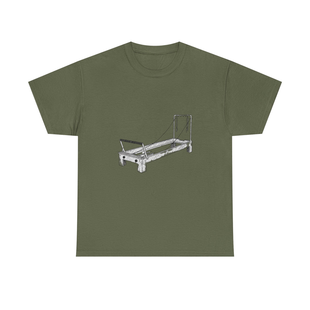 Pilates Reformer Tee – soft, breathable cotton designed for reformer Pilates. Comfortable, flexible, and perfect for studio workouts or casual wear.