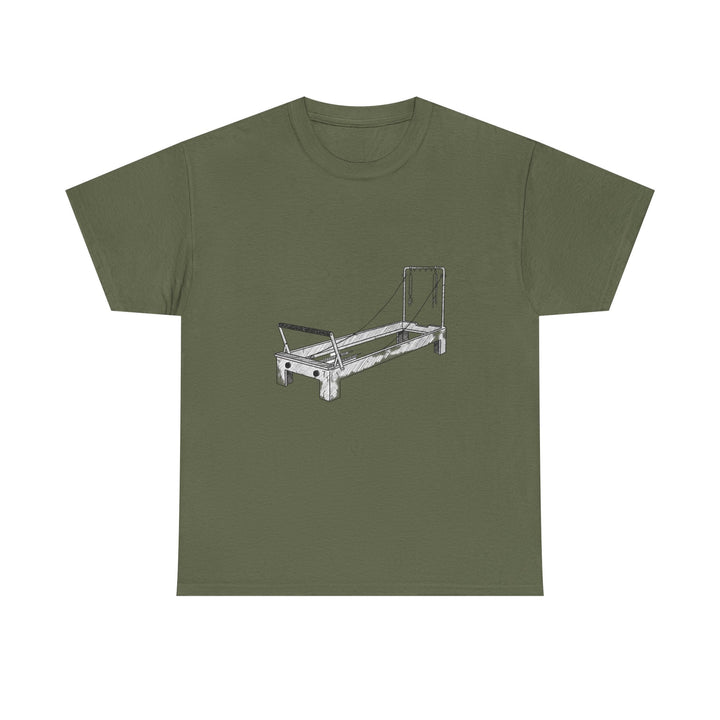Pilates Reformer Tee – soft, breathable cotton designed for reformer Pilates. Comfortable, flexible, and perfect for studio workouts or casual wear.