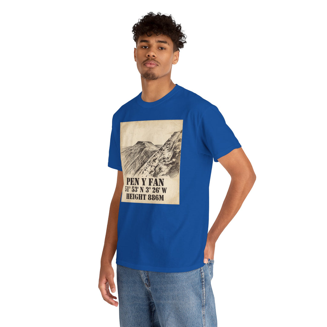 Pen y Fan T-Shirt - Brecon Beacons Vintage Coordinates &amp; Elevation