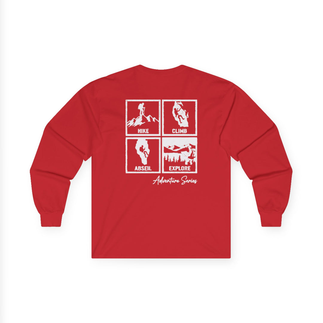 Long Sleeve Tee — Gallus Adventure Series: Hike, Climb, Abseil, Explore Graphic