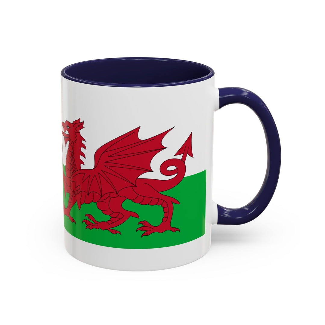 Wales Flag Accent Coffee Mug (11/15oz) – Red Welsh Dragon Tea &amp; Coffee Cup