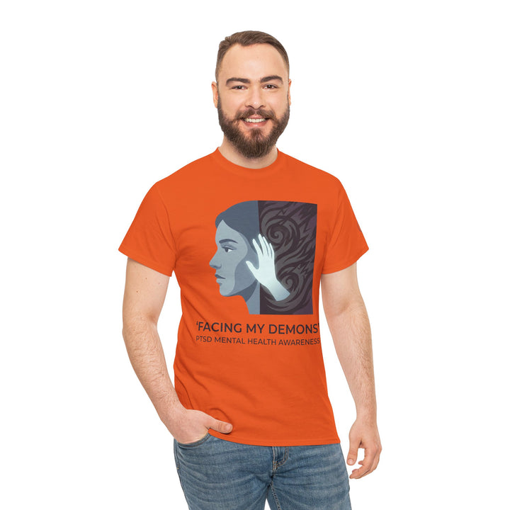 Orange t-shirt from Veteran owned, featuring &