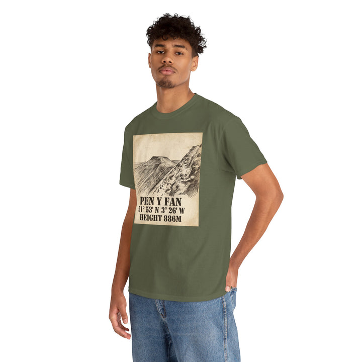 Pen y Fan T-Shirt - Brecon Beacons Vintage Coordinates &amp; Elevation