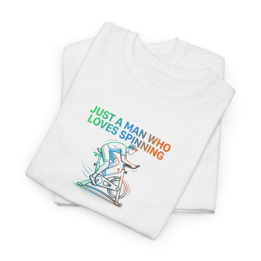 Spinner Enthusiast T-Shirt — "Just a Man Who Loves Spinning" Graphic Tee