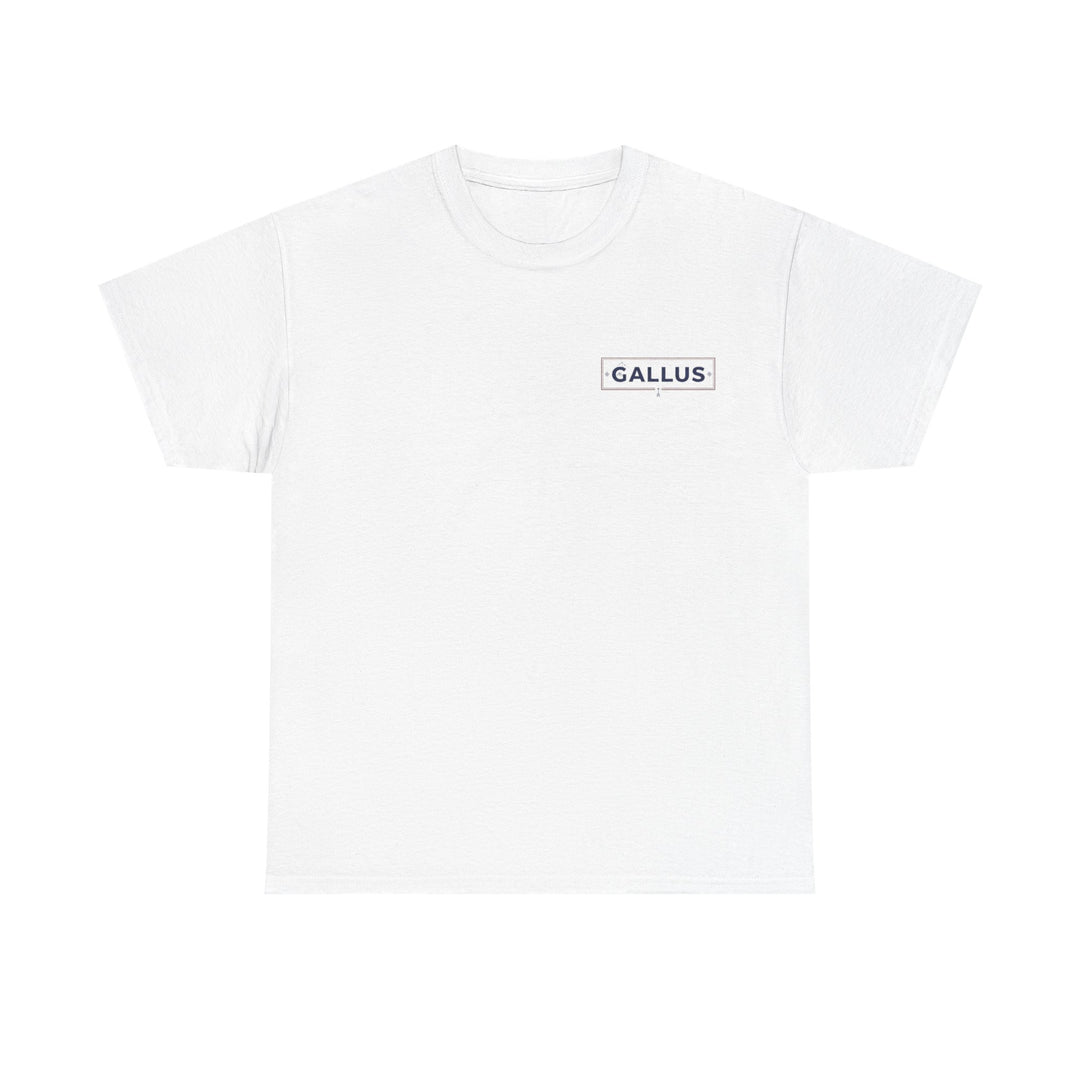 Gallus Logo Tee — Minimal Chest Patch White T-Shirt
