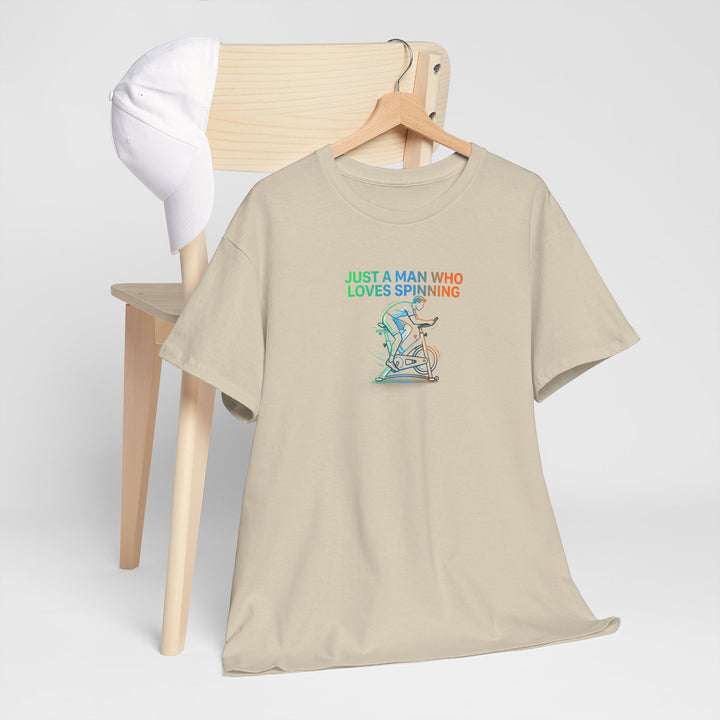 Spinner Enthusiast T-Shirt — "Just a Man Who Loves Spinning" Graphic Tee