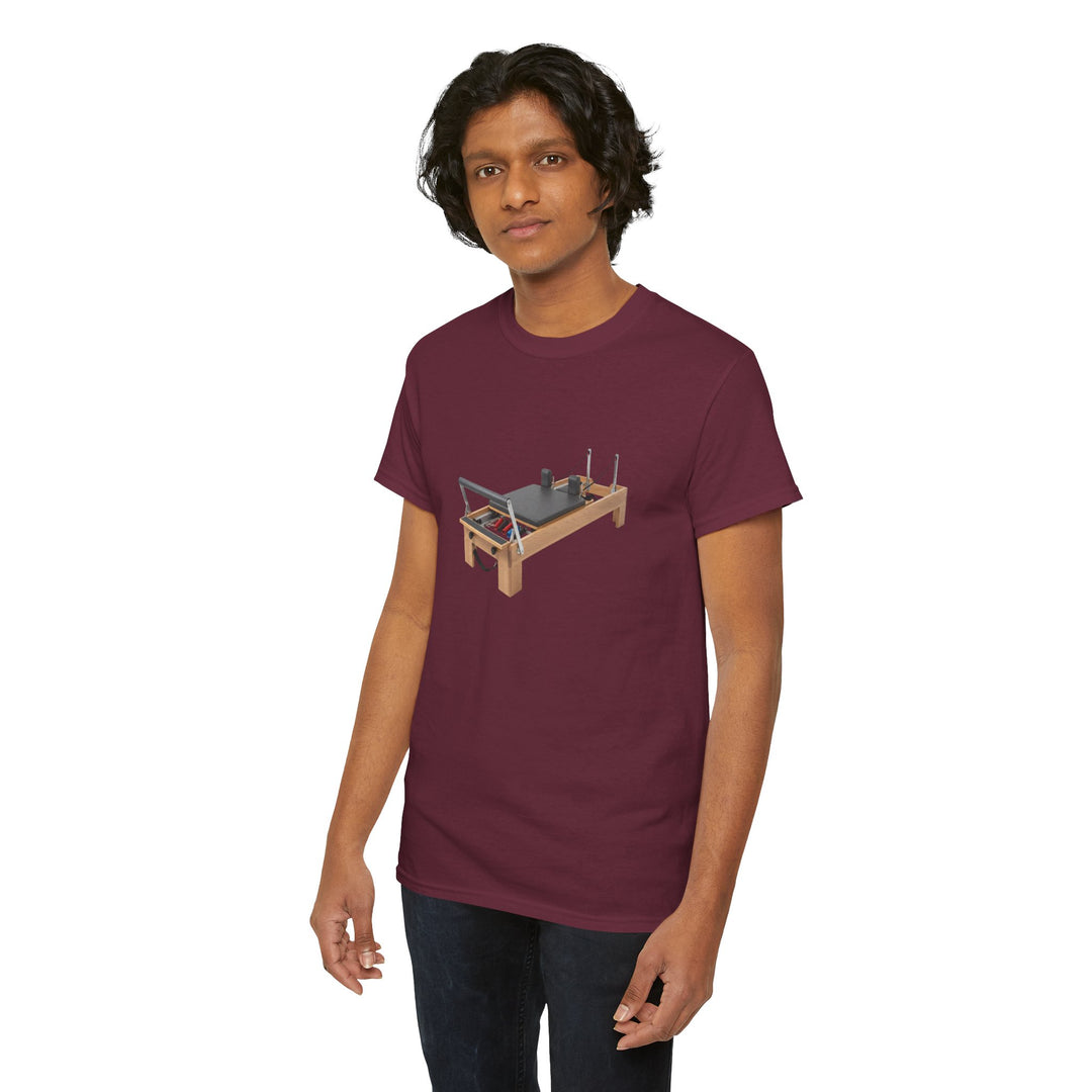Pilates Reformer Tee – soft, breathable cotton designed for Pilates sessions. Comfortable, flexible, and perfect for reformer workouts or casual wear.