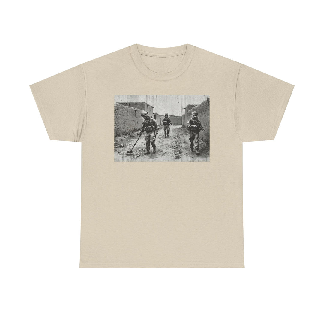 Helmand Vallon Patrol T-Shirt - Vintage Military Graphic Tee - Black &amp; White