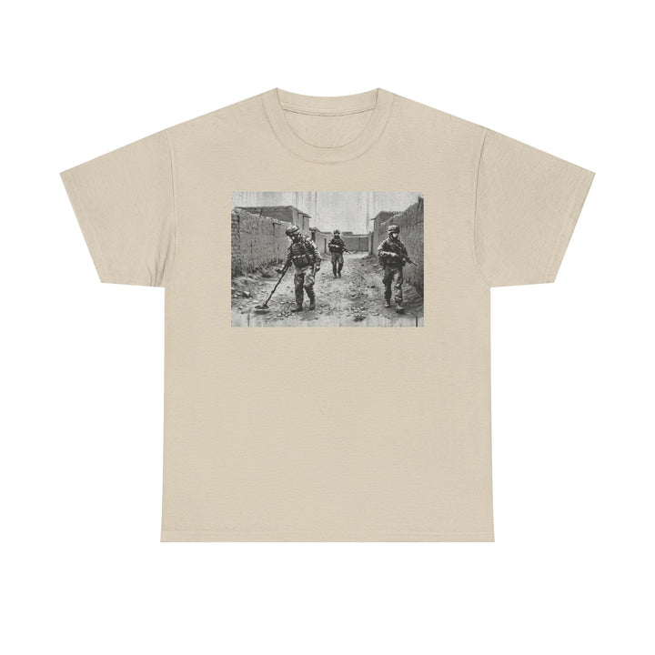 Helmand Vallon Patrol T-Shirt - Vintage Military Graphic Tee - Black &amp; White