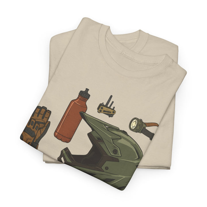 MTB Gear Layout T-Shirt — Mountain Bike Essentials Tee