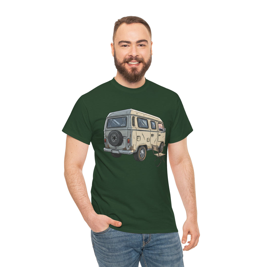 Retro Van Life Graphic T-Shirt - Classic Camper Van Adventure Tee