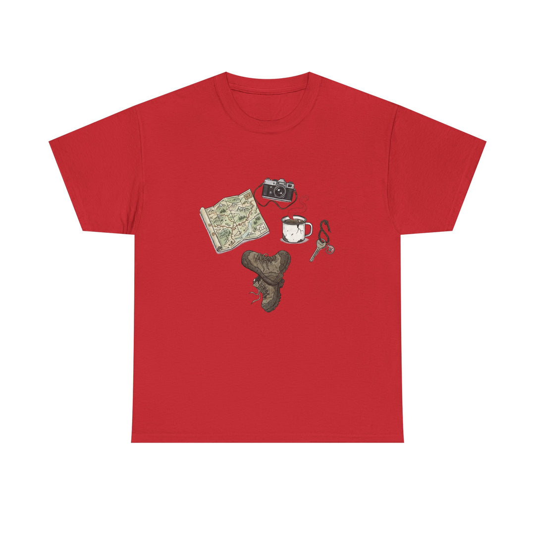 Retro Mountain Camping Gear Graphic T-Shirt - Outdoor Adventure Tee