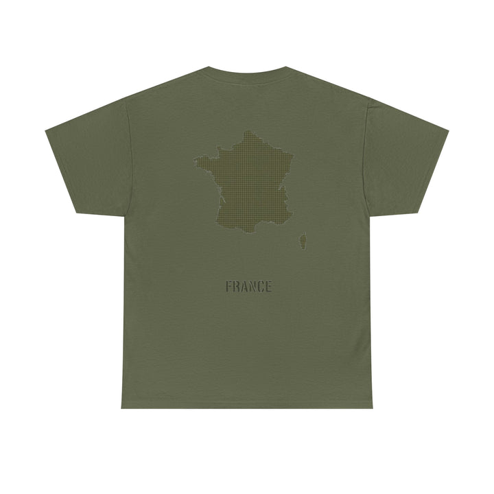 France Map T-Shirt — Minimalist Olive France Map Tee