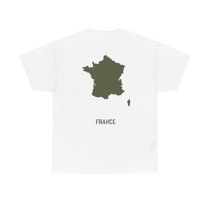France Map T-Shirt — Minimalist Olive France Map Tee