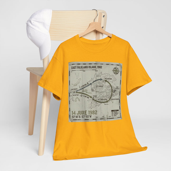 East Falkland 1982 Map T-Shirt — Port Stanley Victory Graphic