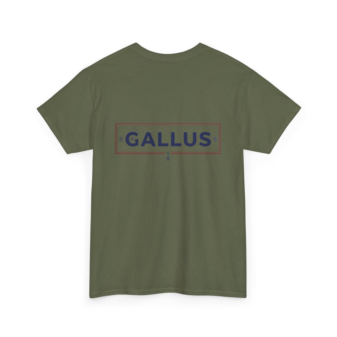 Gallus Logo T-Shirt — Minimal Retro Chest &amp; Back Graphic Tee