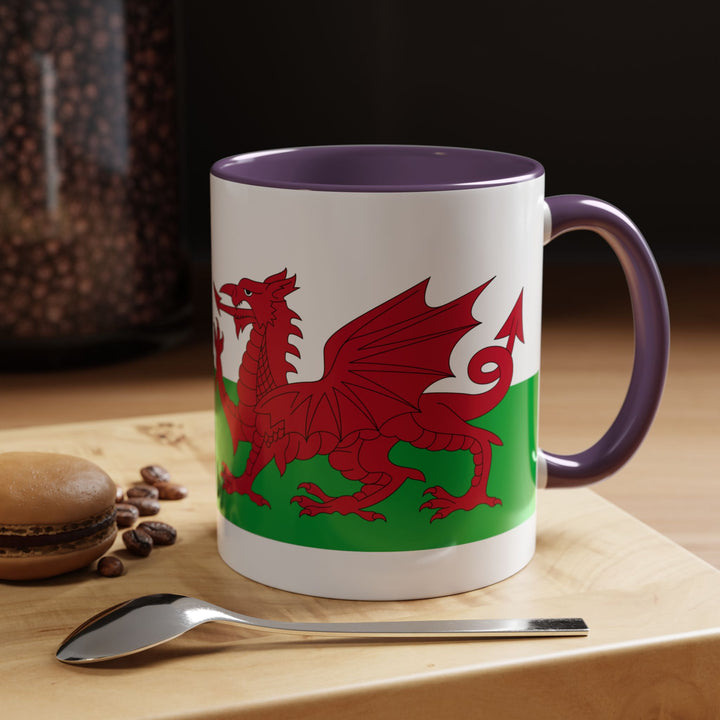 Wales Flag Accent Coffee Mug (11/15oz) – Red Welsh Dragon Tea &amp; Coffee Cup