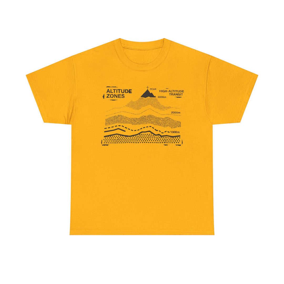 Retro Mountain Altitude Graphic T-Shirt — Vintage Topographic Hiking Tee