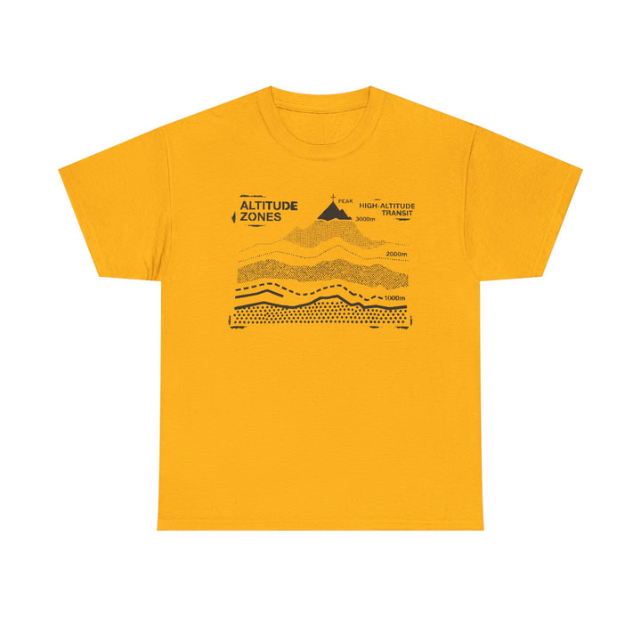 Retro Mountain Altitude Graphic T-Shirt — Vintage Topographic Hiking Tee