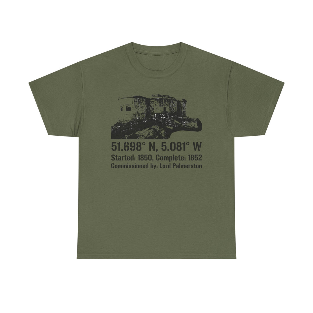 Stack Rock Fort T‑Shirt — Coastal Landmark Graphic Tee
