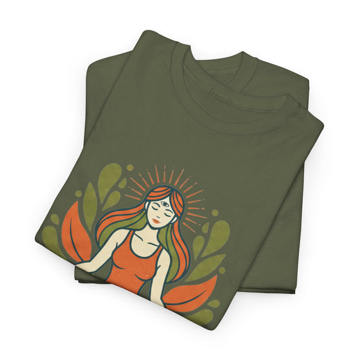Yoga Meditation Tee – soft, breathable cotton designed for meditation and yoga practice. Comfortable, relaxed fit perfect for studio or casual wear.
