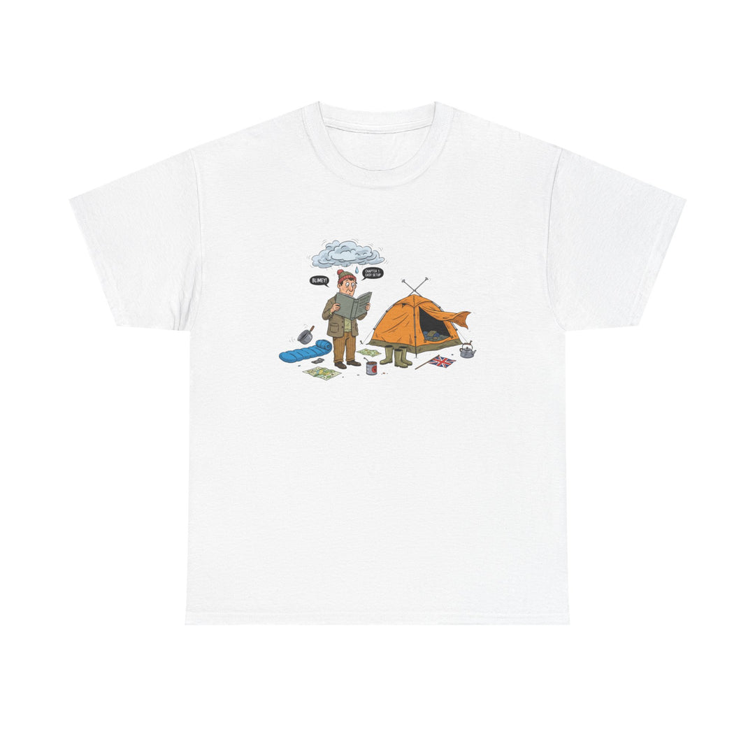 Retro Mountain Camping Graphic T-Shirt — Vintage Campfire Adventure Tee